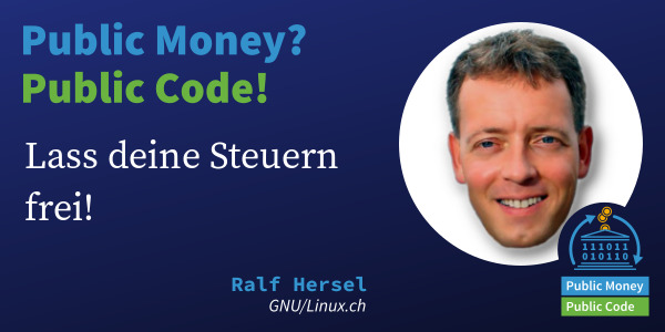 sharepic für die public money? public code! initiative