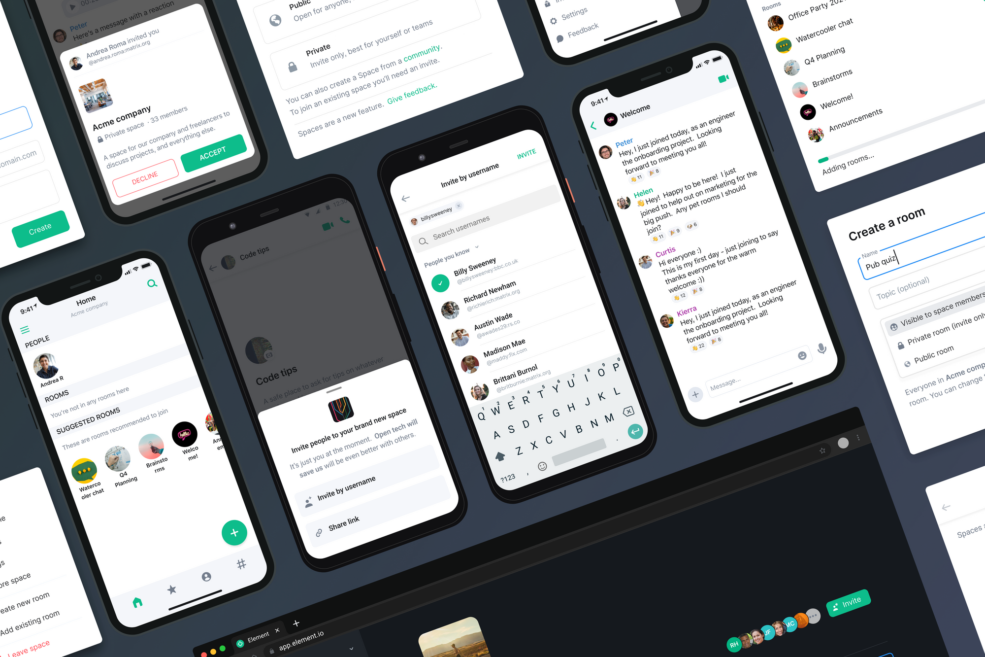 element spaces verlassen die beta