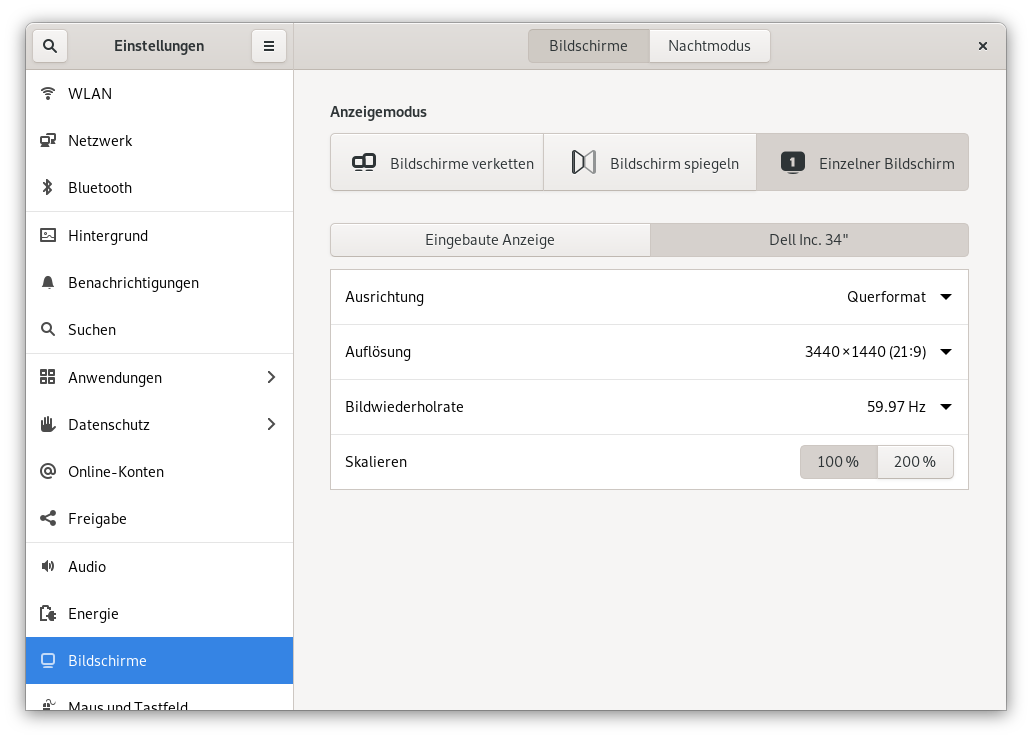 monitoreinstellungen für gdm übernehmen