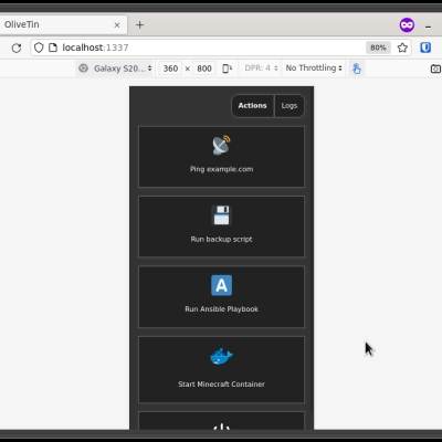 shell befehle im browser ausführen mit olivetin