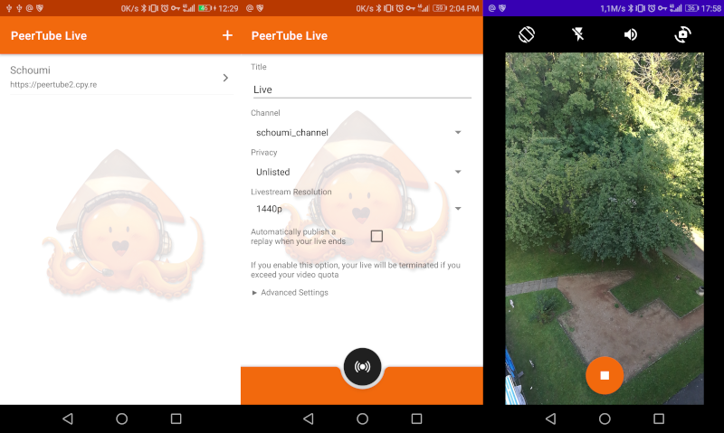 peertube livestream mit dem smartphone