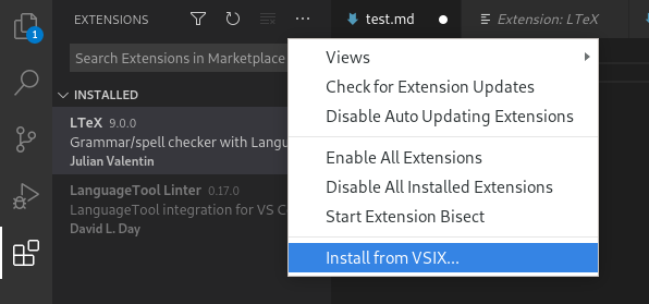 ltex - alternative languagetool implementierung für visual studio code