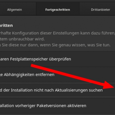 einzelne pakete bei manjaro installieren