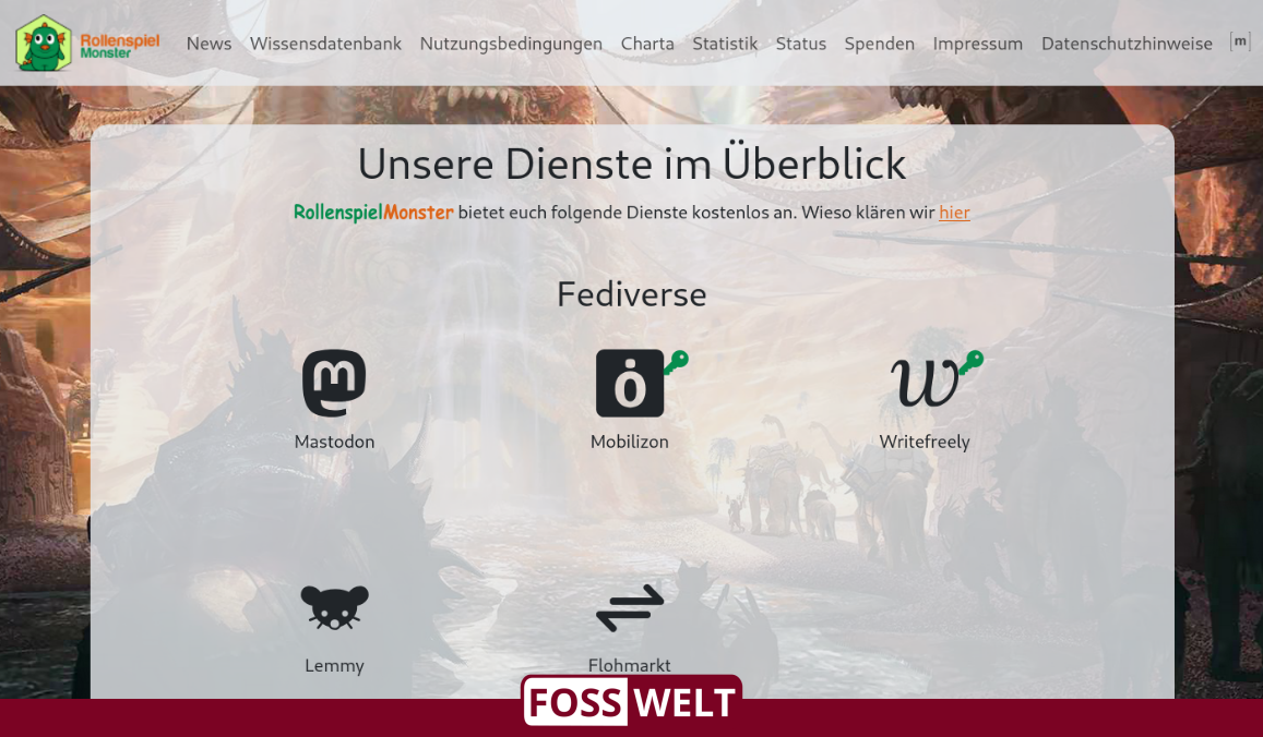 in eigener sache: rollenspiel.monster kommt in die fosswelt