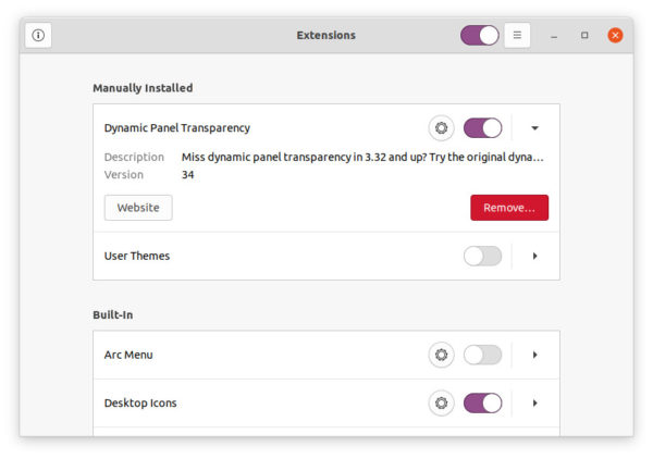 gnome extensions verwaltet ab version 40 die erweiterungen