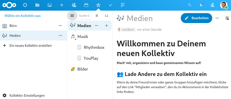 serie - strukturierte notizen: nextcloud collectives