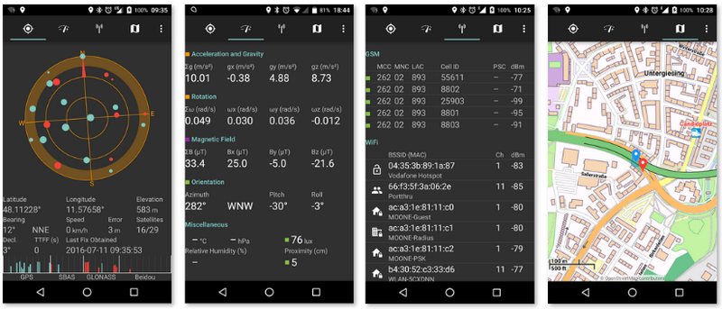 smartphone sensoren auslesen