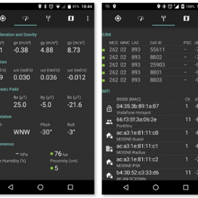 smartphone sensoren auslesen