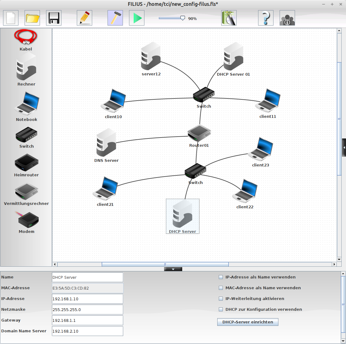 netzwerk simulation filius