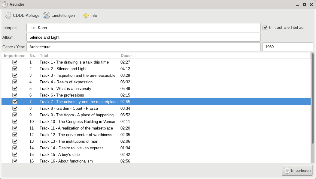 cds rippen unter linux mit asunder