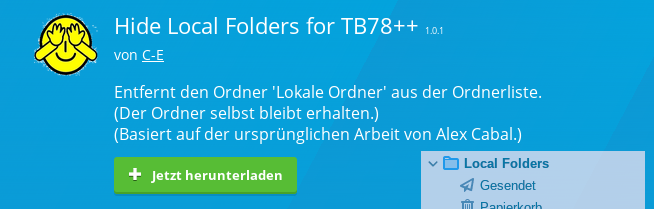 local folders in thunderbird verstecken