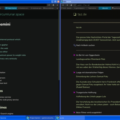 sparsam surfen: gemini und gopher