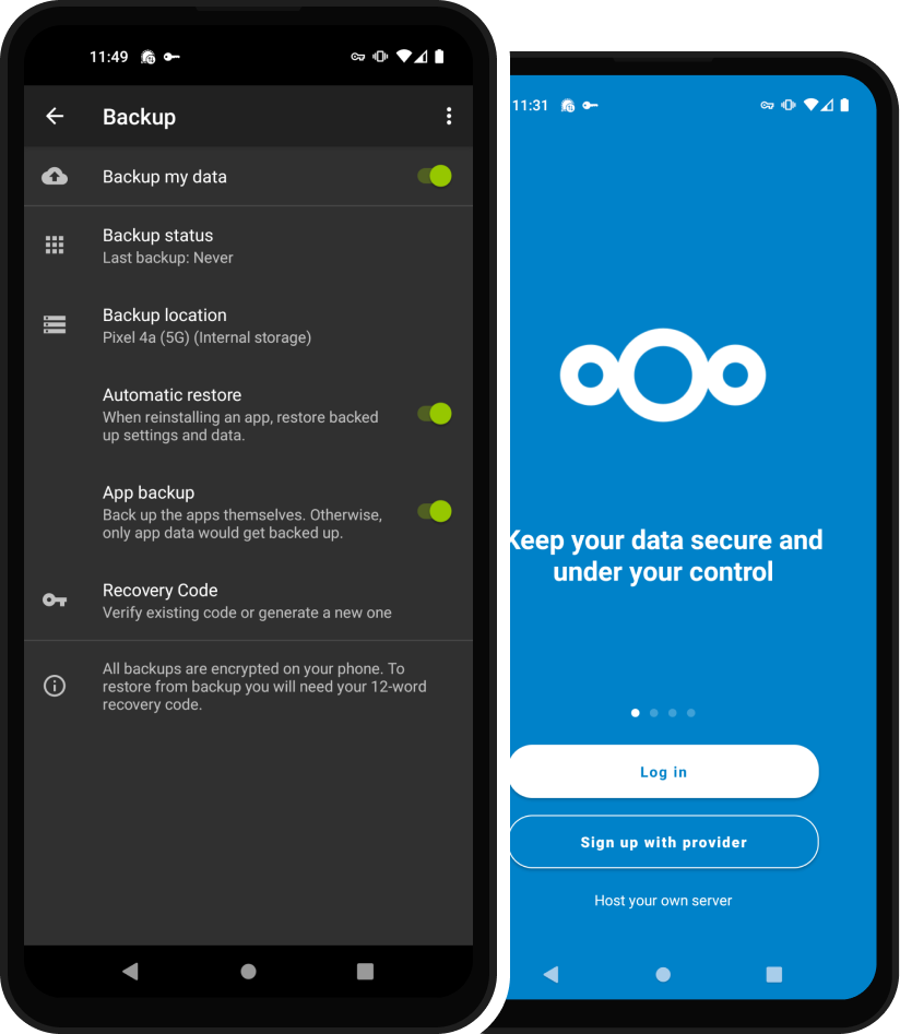 android sicherung mit seedvault