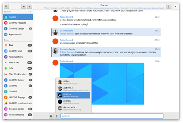fractal - matrix client für den gnome-desktop