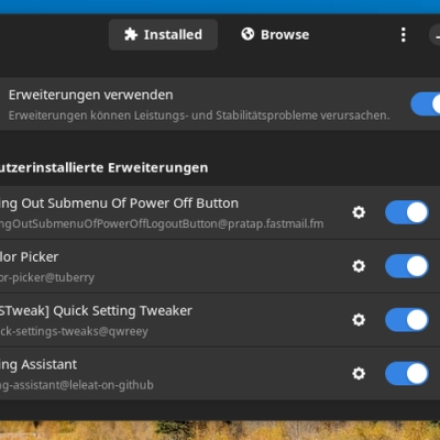 gnome 45 extensions: problemsuche