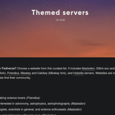 "themed servers" - auswahlhilfe für eine fediverse-instanz