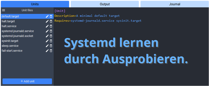 systemd lernen und ausprobieren