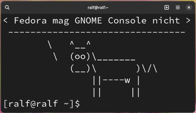 fedora mag die gnome-console nicht