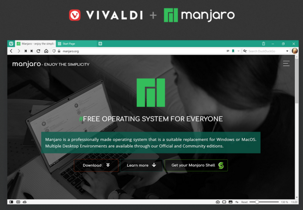 vivaldi ersetzt firefox in manjaro cinnamon