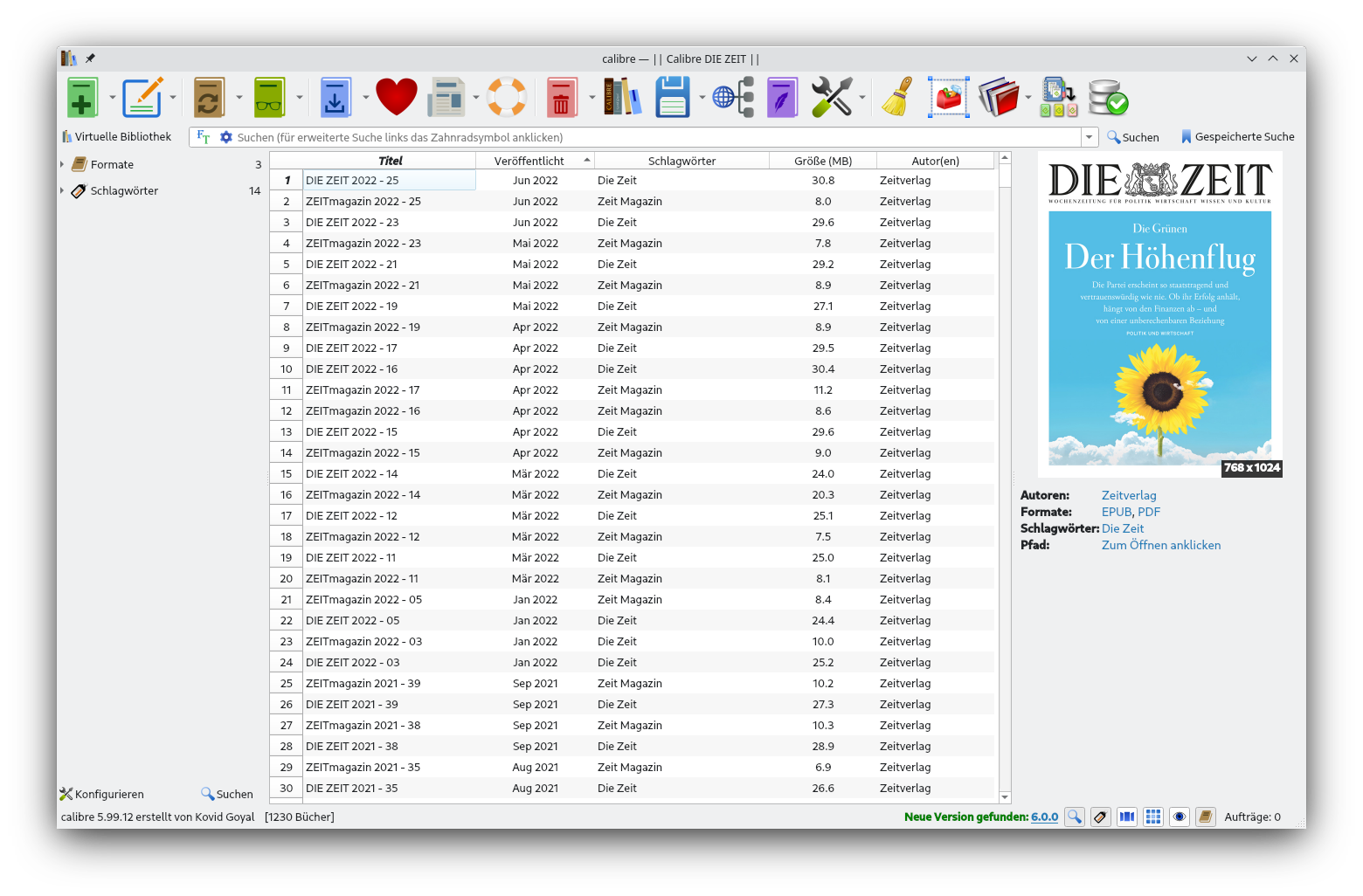 calibre 6 erschienen
