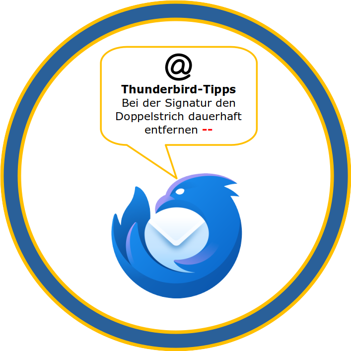 thunderbird tipp: bindestriche bei der signatur entfernen