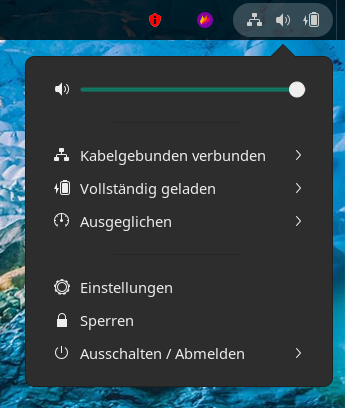 serie: gnome erweiterungen - im statusmenü