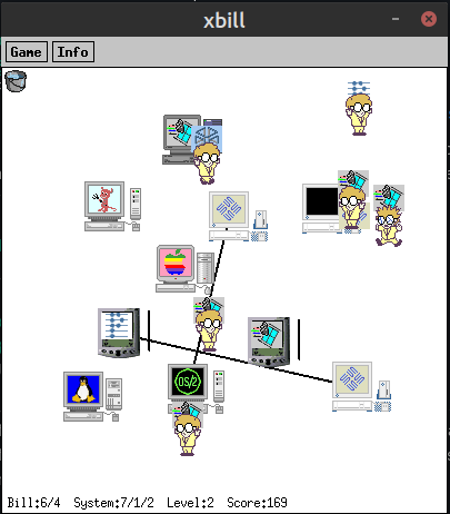xbill: "get rid of those wingdows viruses!"