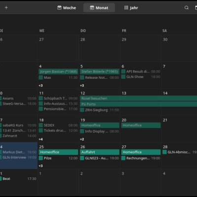 gnome kalender und kontakte