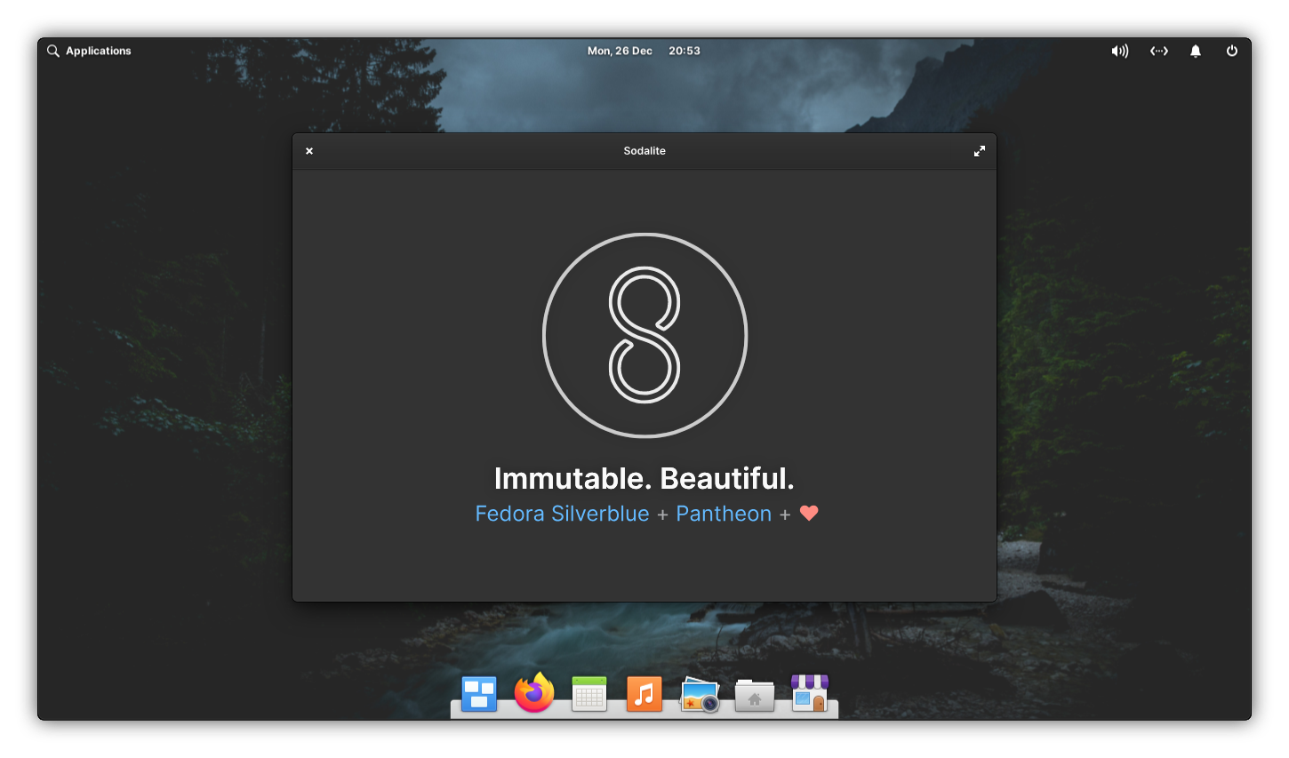 sodalite - fedora silverblue mit pantheon desktop