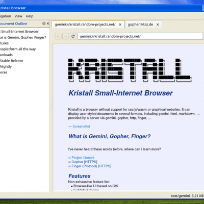 kristall: ein browser für gemini und gopher