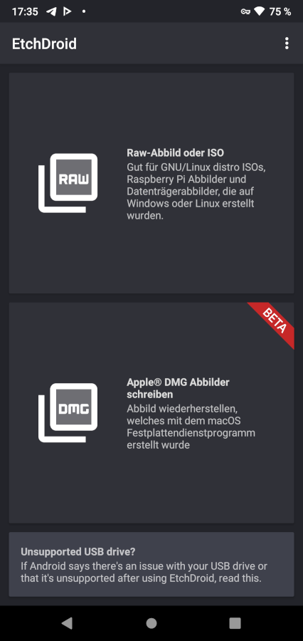 linux usb bootstick unter android erstellen mit etchdroid