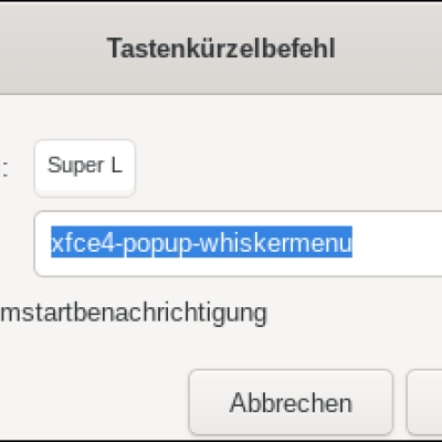 xfce whisker menu mit super-taste öffnen