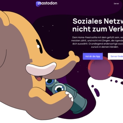 mastodon mit neuer startseite