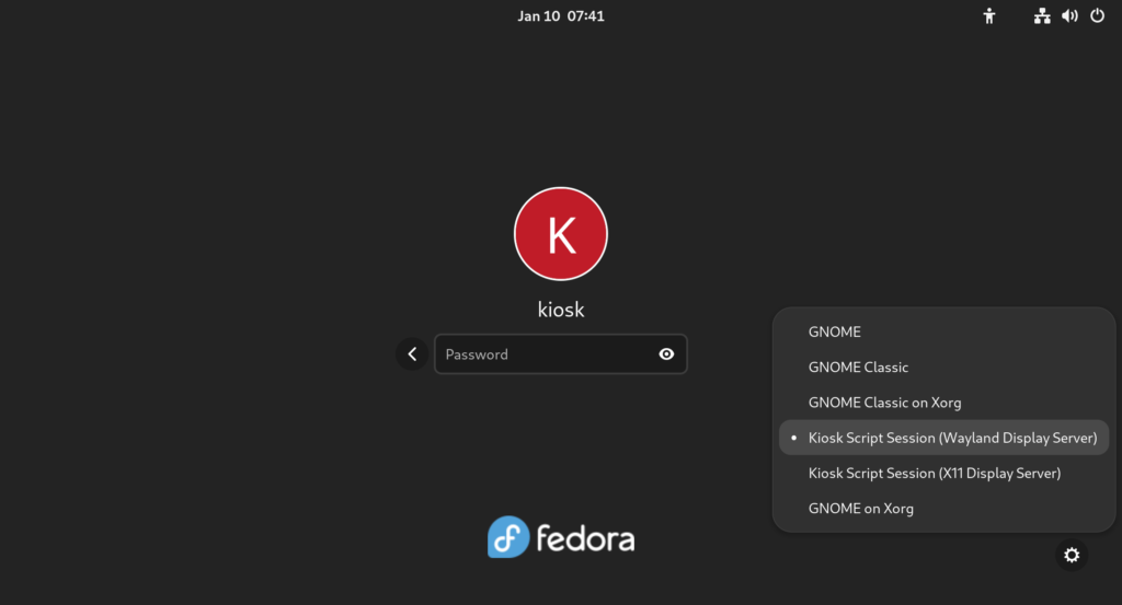 gnome kiosk