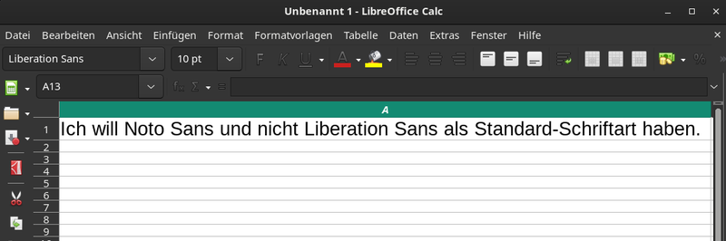 standard-schriftart in libreoffice