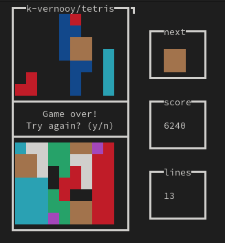 tetris in der kommandozeile
