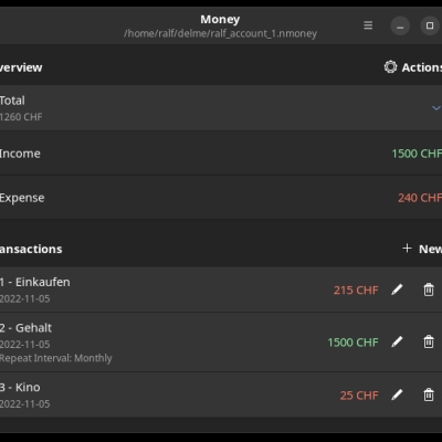 money - eine einfache kontoverwaltung