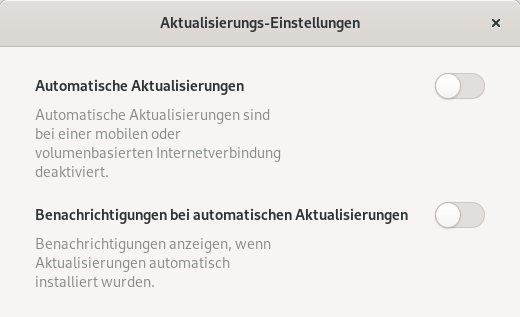 gnome-software updates deaktivieren