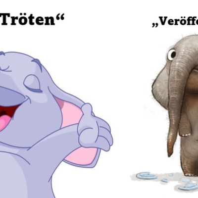 tröten versus veröffentlichen?