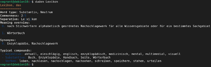 duden-abfrage in der kommandozeile