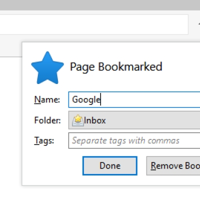 default bookmark folder für firefox