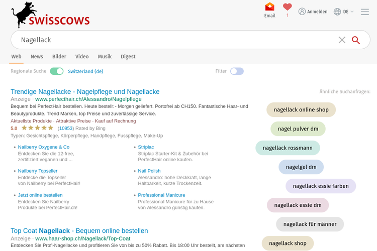 serie - suchmaschinen: swisscows