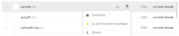 dateien sperren in nextcloud