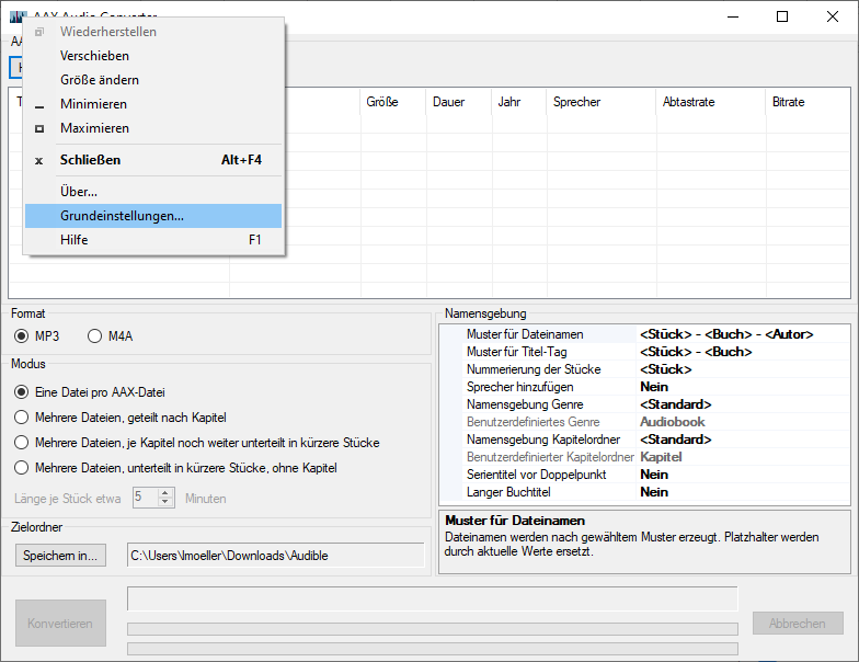 audible hörbücher mit freier software unter windows in mp3 umwandeln