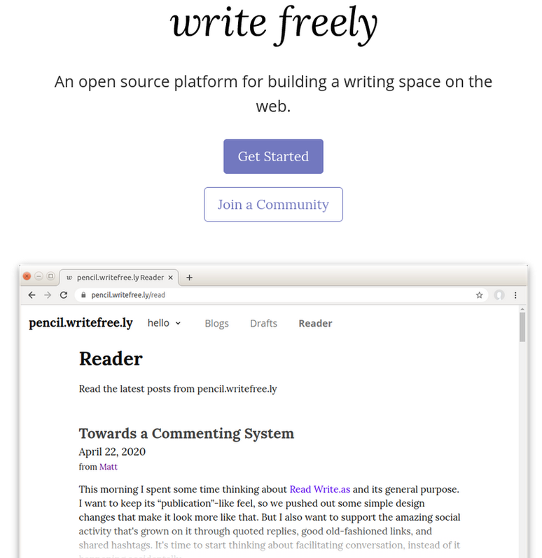 serie – fediverse-dienste: writefreely