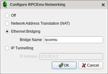 rpcemu mit netzwerkbrücke betreiben