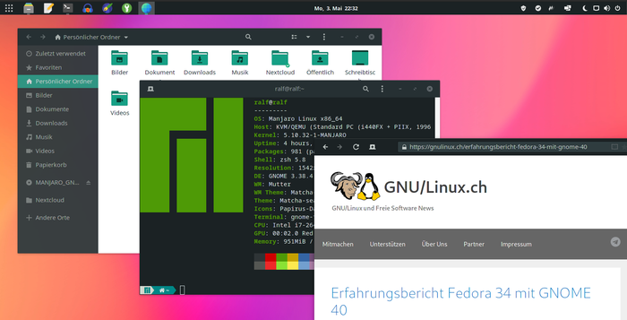 erfahrungsbericht manjaro 21 mit gnome 40
