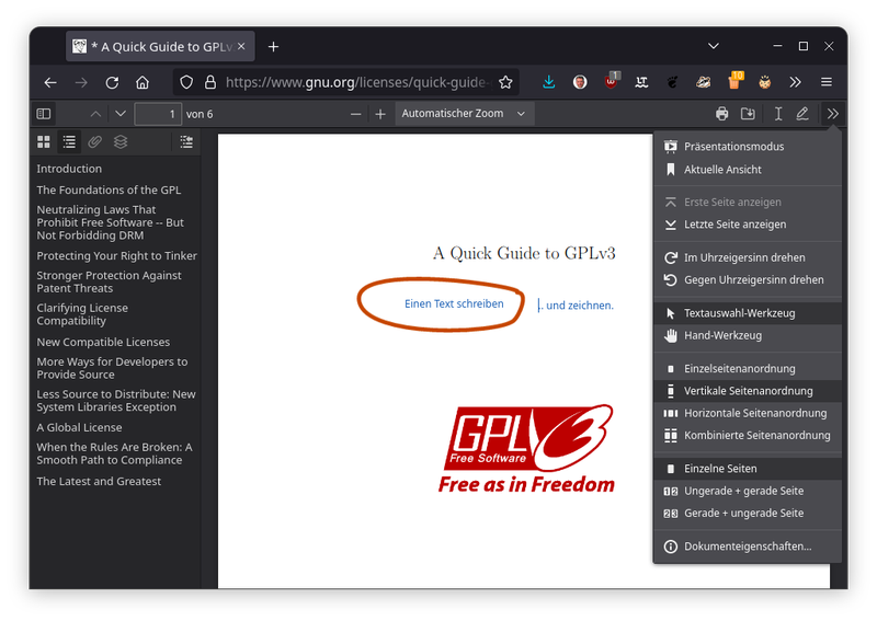 pdf annotieren in firefox